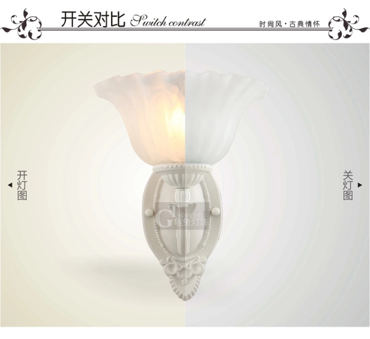 欧式田园壁灯 阳台灯具 单头工艺壁灯过道 床头灯 5127-1(b) 单头(送光源)