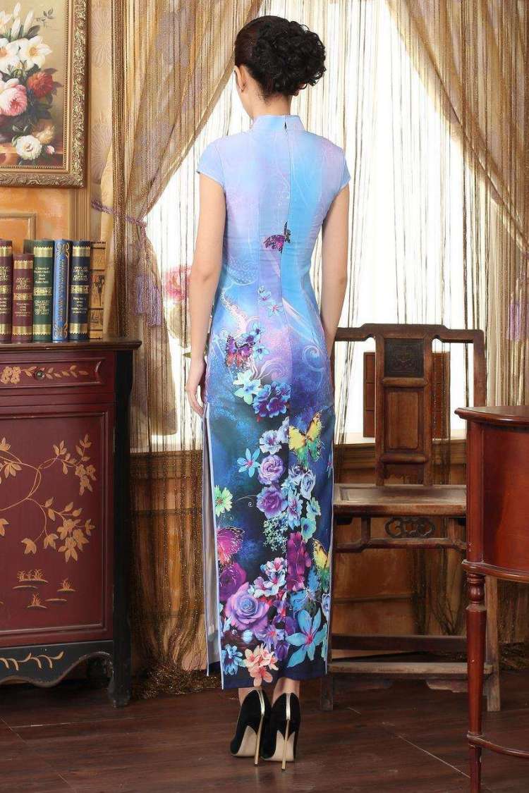 Ms. 27.41 picking qipao Tang Dynasty Doi Fong water droplets collar short-sleeve long double qipao Sau San light blue 2XL Photo, prices, brand platters! The elections are supplied in the national character of distribution, so action, buy now enjoy more preferential! As soon as possible.