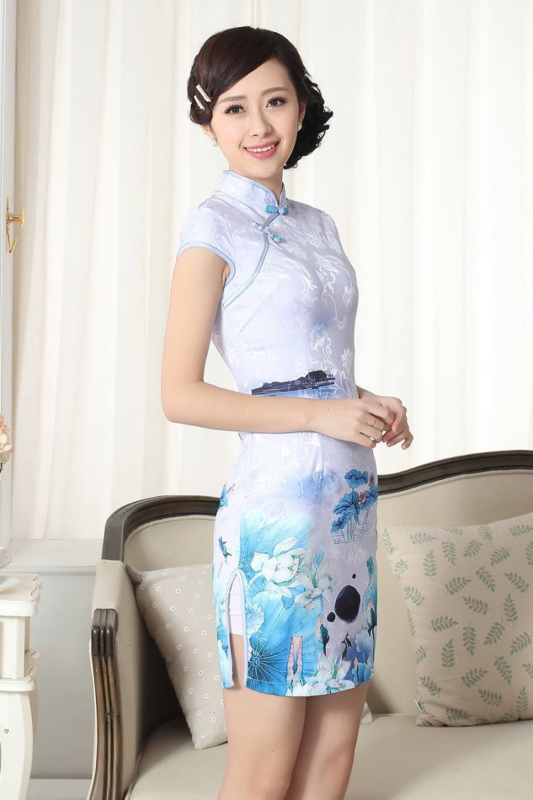 For Pont Sondé Ms. Diane new summer elegance Chinese qipao Chinese graphics thin short cheongsam picture color XXL pictures, price, brand platters! Elections are good character, the national distribution, so why buy now enjoy more preferential! Health