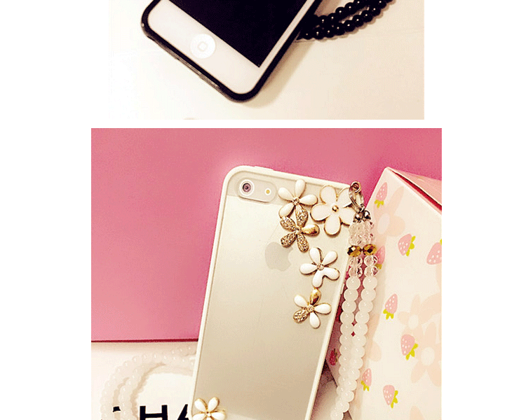 买一送一免邮iPhone6plus手机壳 苹果6 4S 5s挂脖绳水钻7手机套硅胶软边 满天星黑色挂脖 苹果6-4.7寸