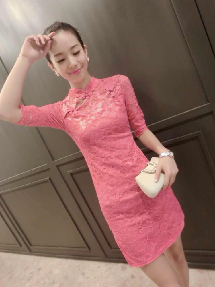 and aviation-ting 2015 European site new lace beauty graphics thin cheongsam dress pink XL pictures, price, brand platters! Elections are good character, the national distribution, so why buy now enjoy more preferential! Health