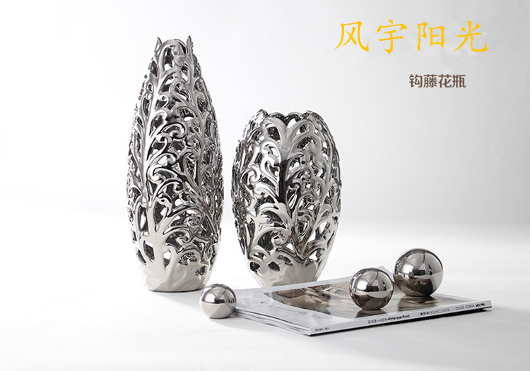 
                                                            风宇阳光 落地花瓶摆件陶瓷欧式家装饰品客厅家居电视柜摆设花创意瓷器套装 花瓶套装                