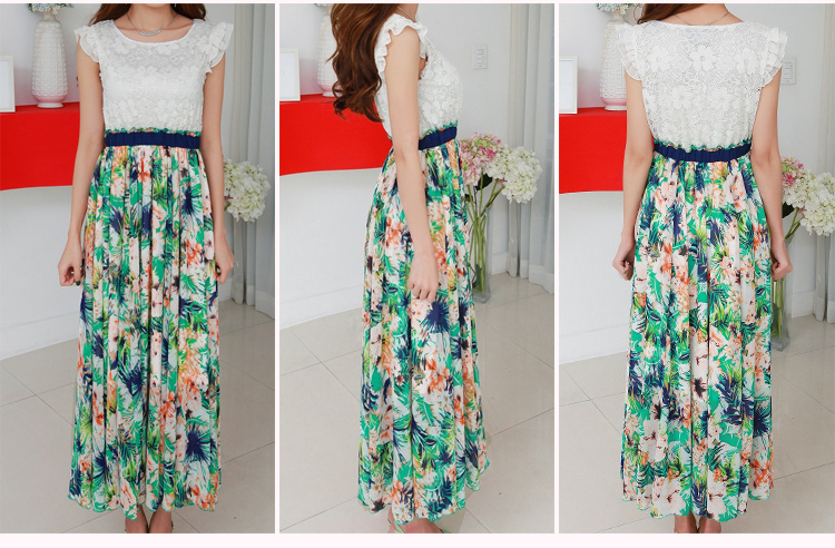 C.o.d. 2015 Summer new Korean irrepressible lace stitching 6 m value large chiffon gliding stamp long skirt temperament dresses purple XXL picture, prices, brand platters! The elections are supplied in the national character of distribution, so action, buy now enjoy more preferential! As soon as possible.