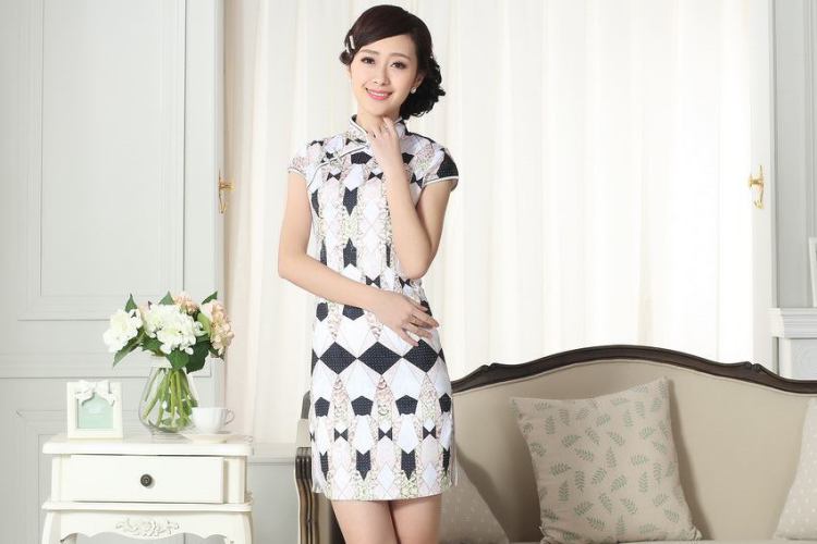 For Pont Sondé Diane new summer elegance Chinese qipao Chinese graphics thin short cheongsam picture color XXL pictures, price, brand platters! Elections are good character, the national distribution, so why buy now enjoy more preferential! Health