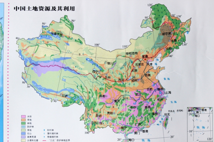 2020中国地理全图(一张地图提炼中国地理知识精华 中国地形挂图 地形