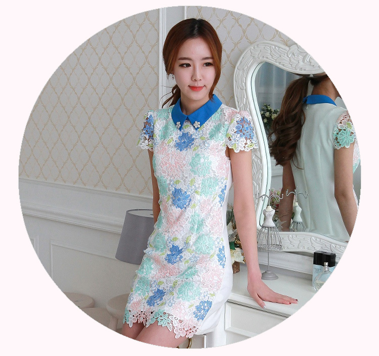 C.o.d. 2015 Summer new stylish casual stylish Korean citizenry classic flash drill 3D Vision lace Sau San video thin elegant blue skirt L picture, prices, brand platters! The elections are supplied in the national character of distribution, so action, buy now enjoy more preferential! As soon as possible.