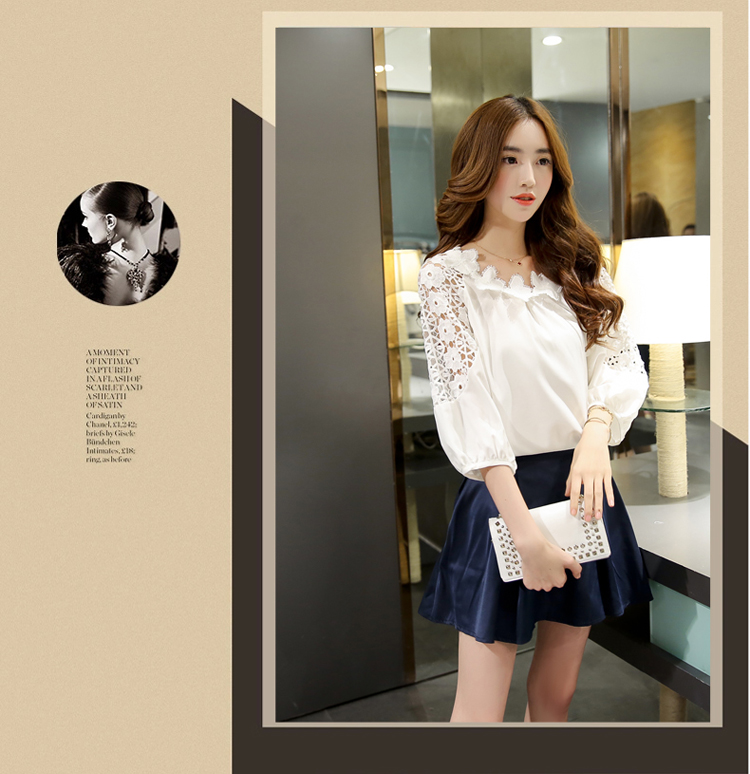 澳奇美Aoqimei2015夏季新款精美两件套装短裙8003A 白色 M