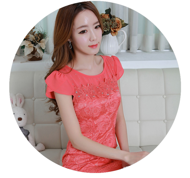 C.o.d. 2015 Summer new Korean fashion hot drill lace short-sleeved video thin elegant dresses watermelon red XL Photo, prices, brand platters! The elections are supplied in the national character of distribution, so action, buy now enjoy more preferential! As soon as possible.