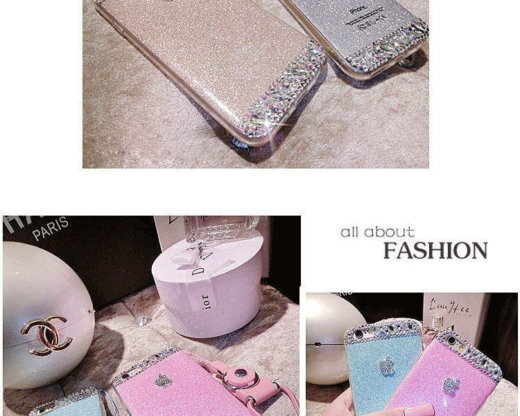 微品多 苹果6/6s手机壳  iPhone6/6splus 5s 挂绳果冻闪硅胶软套女 香槟 iPhone6 Plus/ 6s plus