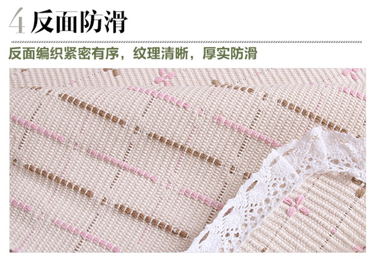 茵凡亚麻沙发垫坐垫组合沙发垫时尚简约现代沙发巾罩套格子垫可定制 高档亚麻格子-小米花 套50*50