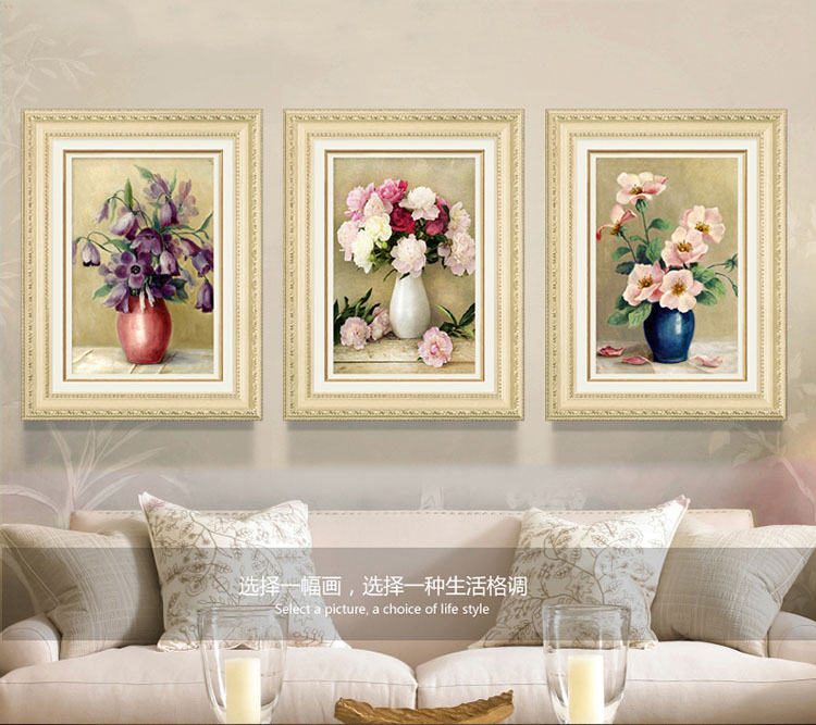 欧喆现代客厅装饰画沙发背景墙画餐厅壁画玄关挂画有框画花开富贵 现代简约白银系-B 45*60cm