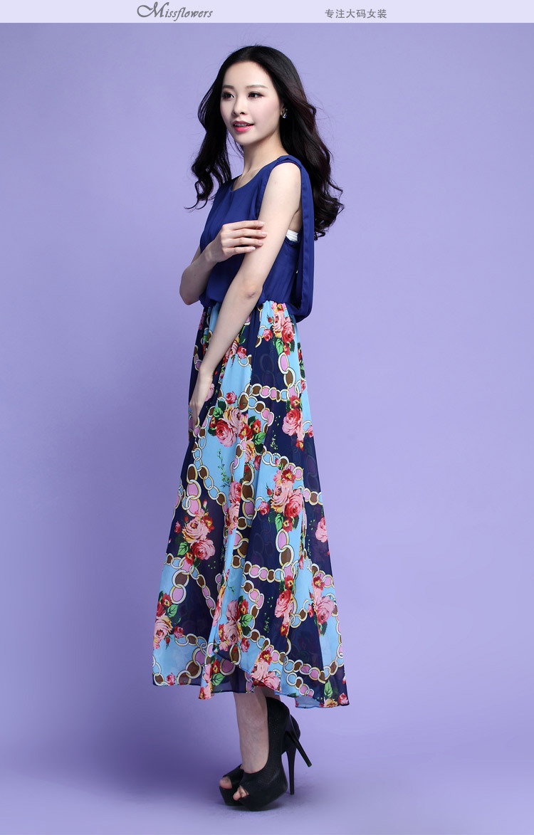 C.o.d. 2015 Summer new stylish casual relaxd large temperament thick sister Bohemia stamp chiffon skirt long skirt leave two cents XXXL Blue Photo, prices, brand platters! The elections are supplied in the national character of distribution, so action, buy now enjoy more preferential! As soon as possible.