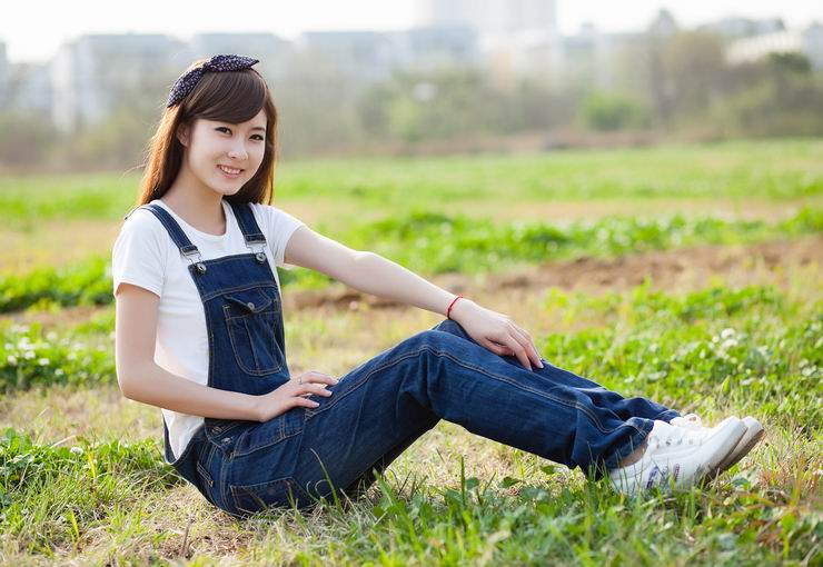 千穆 2015牛仔背带裤女韩版潮新款大码休闲背带长裤连体裤连衣裤 蓝色 L