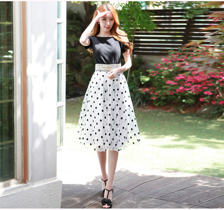 C.o.d. 2015 Summer new stylish Korean version of Word SENSE Neck short-sleeve knitting stitching OSCE root yarn wave point bon bon temperament video thin dresses White XXL picture, prices, brand platters! The elections are supplied in the national character of distribution, so action, buy now enjoy more preferential! As soon as possible.