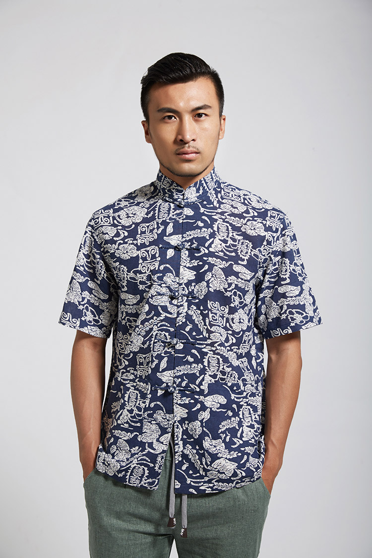 De-Tang Fei gradually summer 2015 new cotton Ma men Chinese short-sleeved Chinese clothing multi-color optional Bluetooth 3 XL/190 pictures, price, brand platters! Elections are good character, the national distribution, so why buy now enjoy more preferential! Health