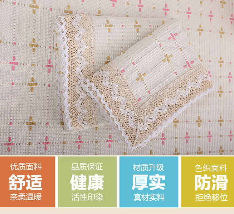 
                                        全棉麻老粗布防滑沙发垫布艺时尚四季坐垫夏季沙发垫 粉色点点 粉色点点 90*150cm                