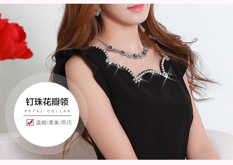 C.o.d. 2015 Summer new Korean fashion petals half pure hand nailed Bead Crafts functional temperament dresses XXXL black picture, prices, brand platters! The elections are supplied in the national character of distribution, so action, buy now enjoy more preferential! As soon as possible.