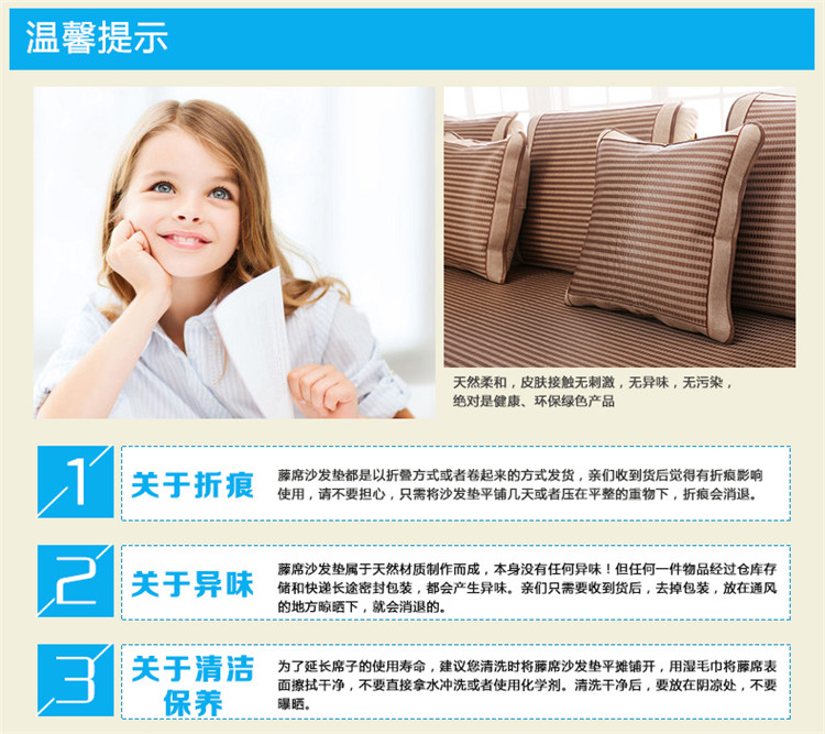 美美爱  夏季凉席沙发垫夏凉垫冰丝藤席坐垫冰藤组合沙发垫防滑定制 罗马风情 80*210cm单条装