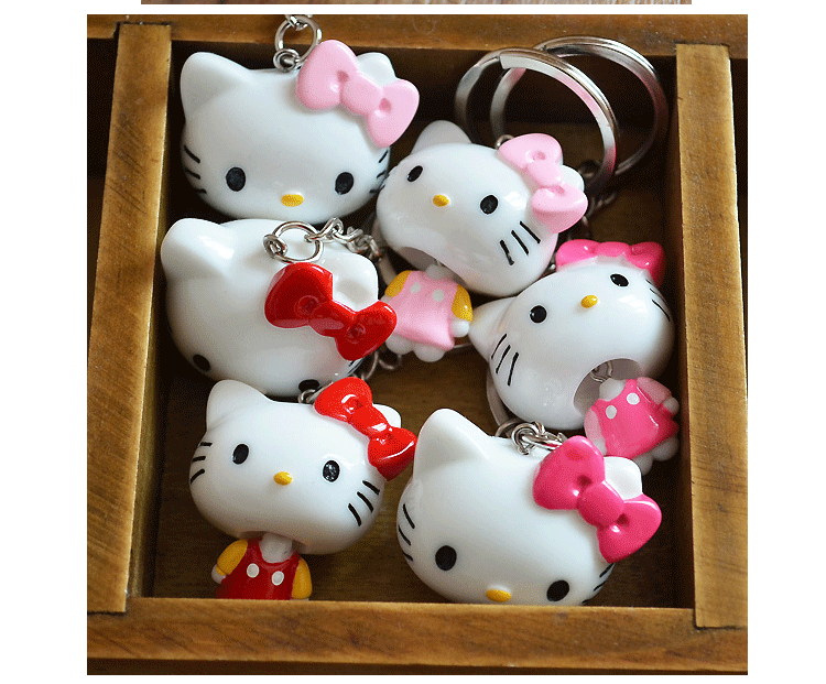 HELLO KITTY 精致钥匙扣钥匙链 钥匙挂件 卡通可爱钥匙扣挂饰 玫红全身KT