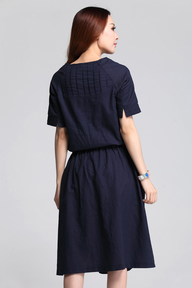 C.o.d. 2015 Summer new stylish classic Korean leisure temperament xl loose cotton stitching of ethnic Sau San short-sleeved blue skirt XXXL picture, prices, brand platters! The elections are supplied in the national character of distribution, so action, buy now enjoy more preferential! As soon as possible.