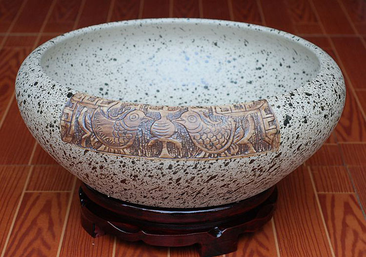 
                                        景德镇粗陶陶瓷鱼缸花盆 碗莲睡莲荷花缸 金鱼缸 乌龟缸 水仙盆 水浅摆件 蝴蝶                