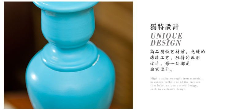 芮诗凯诗 威尼斯 欧式地中海铁艺烤漆清爽蓝客厅卧室书房装饰台灯 台灯