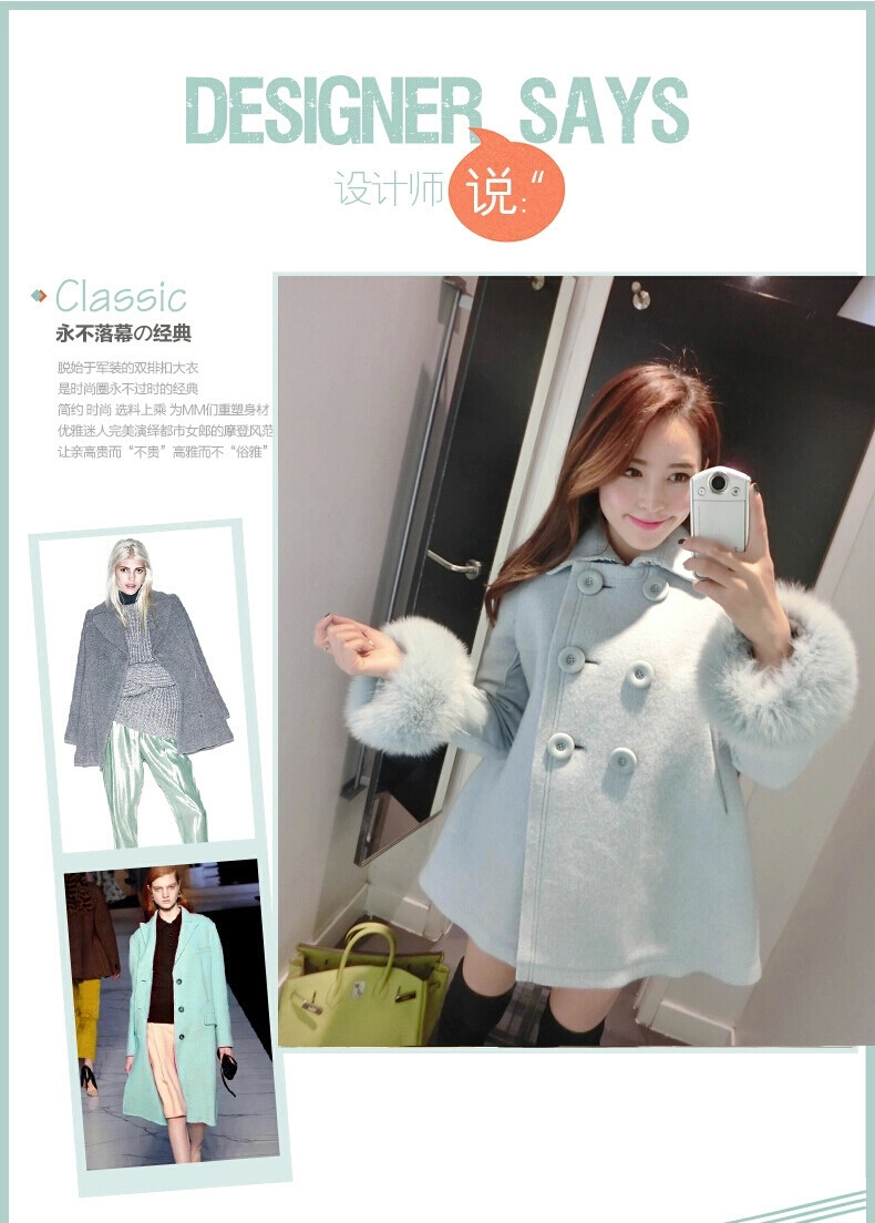 The fox 2015 gross czstyle Fall/Winter Collections new Korean version of large in long thin hair? jacket graphics wool a wool coat A Version field female Blue M picture, prices, brand platters! The elections are supplied in the national character of distribution, so action, buy now enjoy more preferential! As soon as possible.