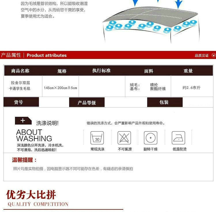 蔓柯 加厚双层小双盖卡通学生儿童拉舍尔冬用加厚保暖单人毛毯 加厚床单 双层加厚 拉舍尔加厚-大嘴猴 150*200cm/4斤加厚