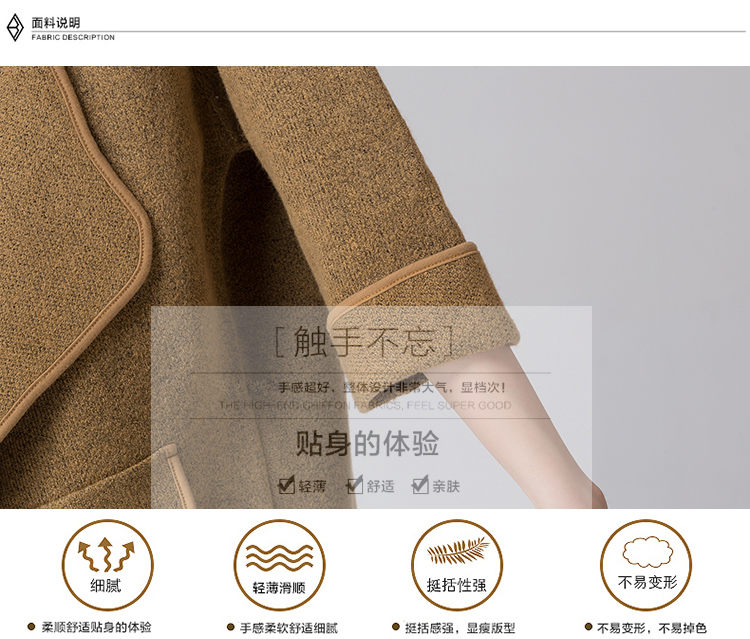 霏悦恃 2015时尚韩版翻领宽松开衫 气质纯色针织大衣外套XJ16A6104 浅灰色 均码