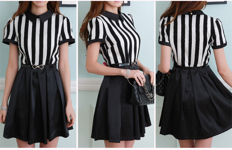 C.o.d. 2015 Summer new Korean style with fine waistband short-sleeved wrinkled folds before spell back and skirt (the delivery belts) Black XXL picture, prices, brand platters! The elections are supplied in the national character of distribution, so action, buy now enjoy more preferential! As soon as possible.