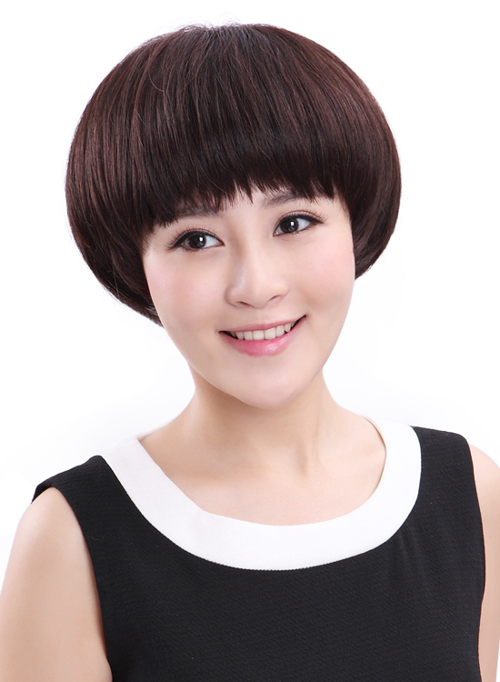 西芙假发女短发蓬松bobo头蘑菇头发型 中年女式假发卷发真发 z312 深