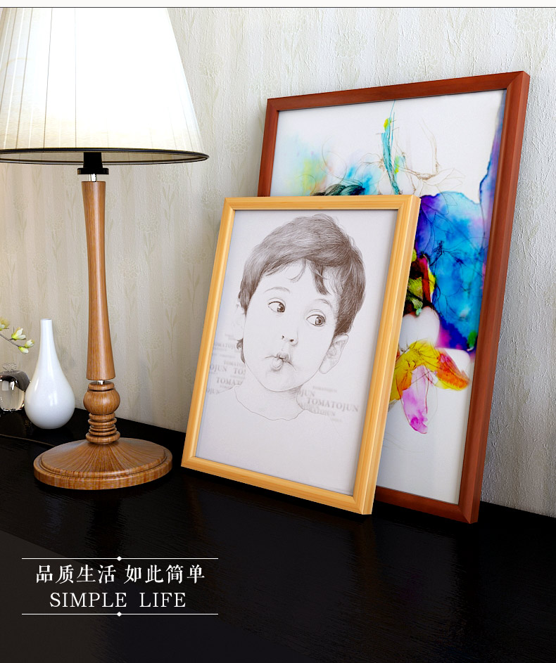 
                                        天字一号 实木相框摆台7寸5 6 8 10 12 16寸 18 A4创意挂墙儿童像框 黑色 16寸挂墙30.5x40.5                