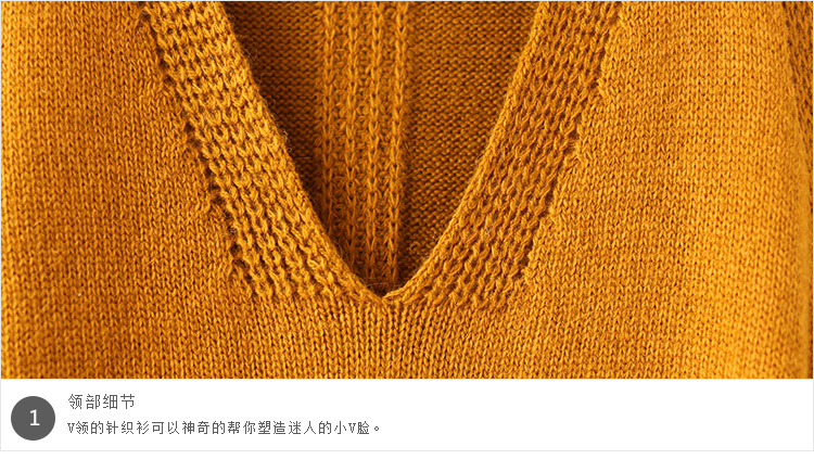 潮无界  2015秋新款韩版女装复古纯色中长款V领针织衫背心 棕色 均码