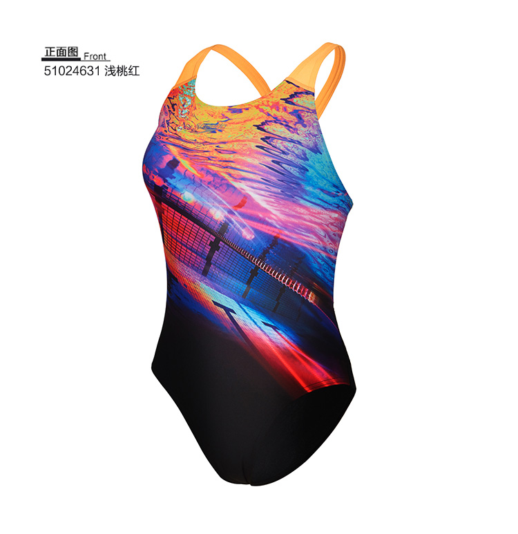 2015新款speedo泳衣女士泳衣游泳衣多彩连体泳衣 彩蓝色 38