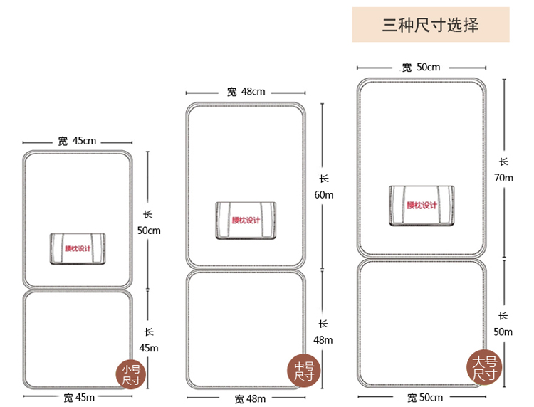 
                                        布兜冰丝椅垫 办公室坐垫老板椅带靠背椅垫坐垫椅子垫带腰枕四季通用椅坐垫座垫 浅咖色 中号                