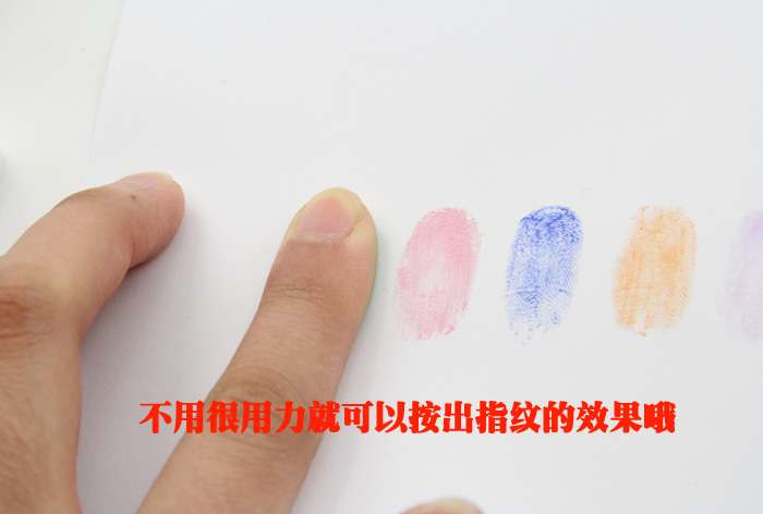 盒装指纹印泥 手指画印泥 彩色纸盒包装,外面收缩,环保 水性可擦洗