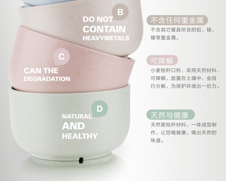 沃德百惠日式彩色饭碗汤碗 创意家用米饭碗 可爱甜品碗面碗餐具套装 4色装