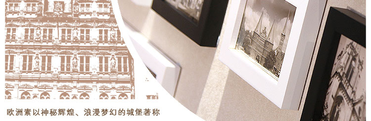 客厅照片墙相片墙 挂墙相框墙个性组合创意送礼相片框36框TS366668 黑白胡桃框创意生活