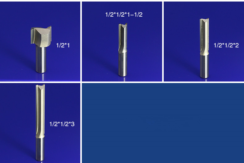 刀木工铣刀修边机刀头电木铣刀开槽工具1/4 加长1/2*1/2*1-1/2直径12