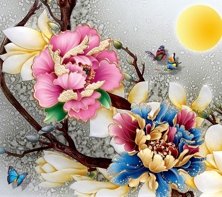 
                                        钻石画十字绣客厅新款钻石十字绣钻石绣贴画餐厅钻石画满钻砖石点钻石画花开富贵十字绣孔雀图卧室 130*50cm 魔方圆钻满钻升级版26切面更闪亮                