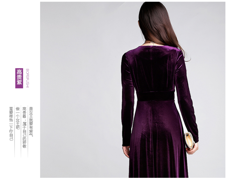 Van Gogh's 2015 autumn and winter large new women's long-sleeved dress Kim velvet Sau San thin large Drag video to skirt dress female dark red XXL picture, prices, brand platters! The elections are supplied in the national character of distribution, so action, buy now enjoy more preferential! As soon as possible.