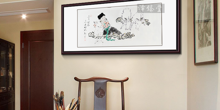 纯手绘国画三羊开泰字画三尺横幅客厅卧室办公室装饰画已装裱包邮 四尺 76cm*180cm/幅
