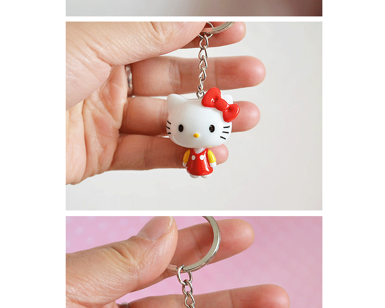 HELLO KITTY 精致钥匙扣钥匙链 钥匙挂件 卡通可爱钥匙扣挂饰 玫红全身KT