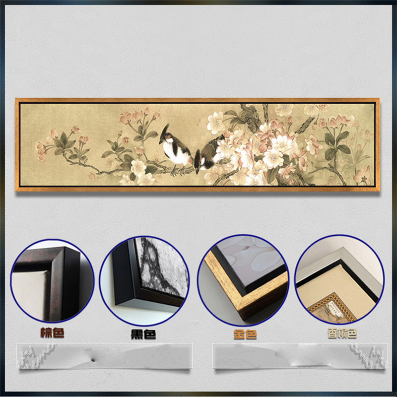 
                                                                                恋之屋 卧室床头画  酒店 客厅装饰画中式字画国画 餐厅书房挂画 宾馆壁画墙画 玫瑰【黑色框】 40*150                