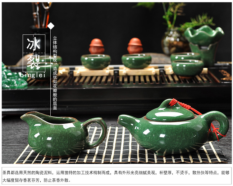 
                                        友荣 茶具茶盘 紫砂功夫茶具 青花冰裂白瓷茶具 茶具套装茶台茶托 实木茶盘 10宁静致远茶盘全黑紫砂茶具套装                