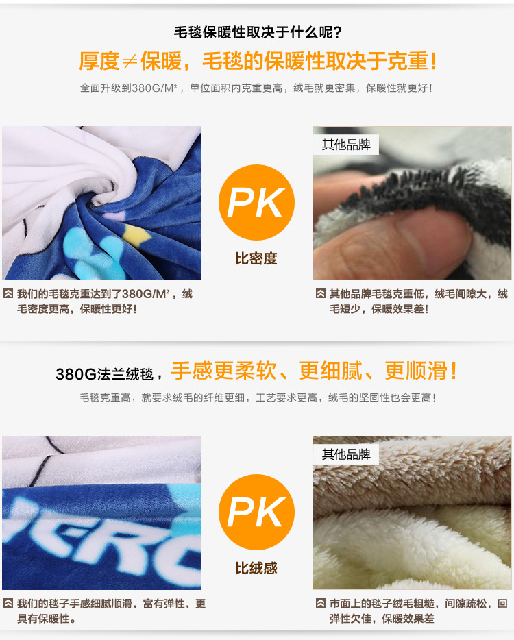 念尚佳毛毯 法莱绒毯子 春夏珊瑚绒保暖毛毯 午睡毯 加厚空调毛毯 云貂绒毛巾被 爱心凯特 200*230cm