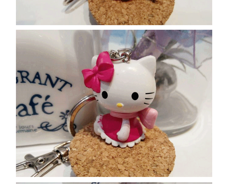 hello kitty钥匙扣钥匙圈挂饰汽车挂链可爱凯蒂猫挂件 图案随机发