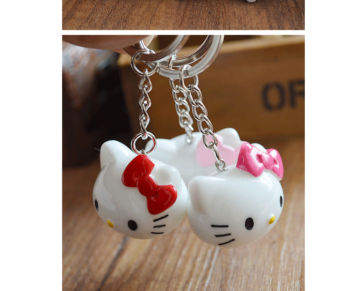HELLO KITTY 精致钥匙扣钥匙链 钥匙挂件 卡通可爱钥匙扣挂饰 玫红全身KT