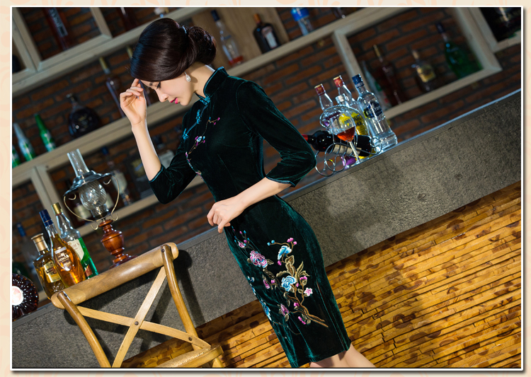 In accordance with the declared 2015 autumn and winter, Cecilia new moms with scouring pads in the skirt qipao Kim sleeve length) Improved retro wedding black M picture, prices, brand platters! The elections are supplied in the national character of distribution, so action, buy now enjoy more preferential! As soon as possible.