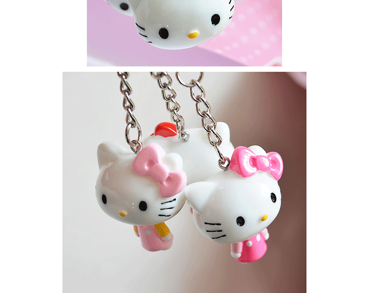 HELLO KITTY 精致钥匙扣钥匙链 钥匙挂件 卡通可爱钥匙扣挂饰 玫红全身KT